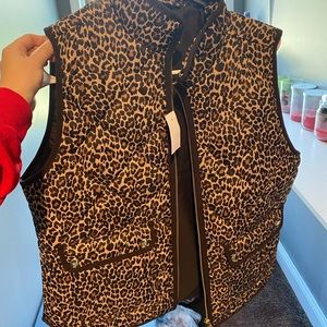 Brand new J crew cheetah vest